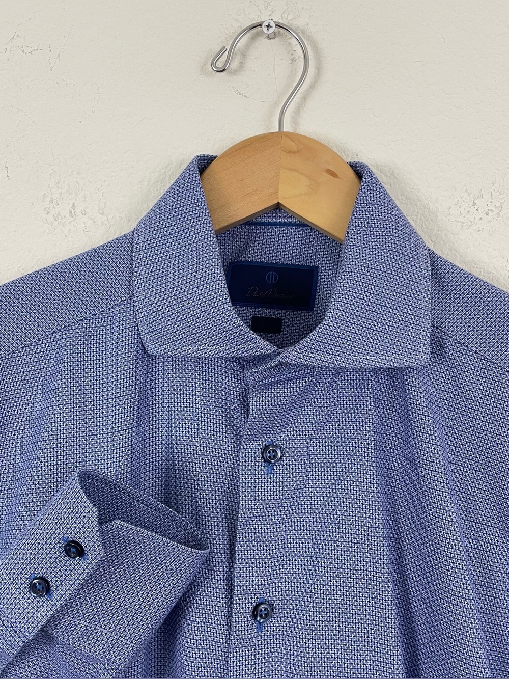 David Donahue men’s 16.5 34/35 Blue Long sleeve cotton button up shirt